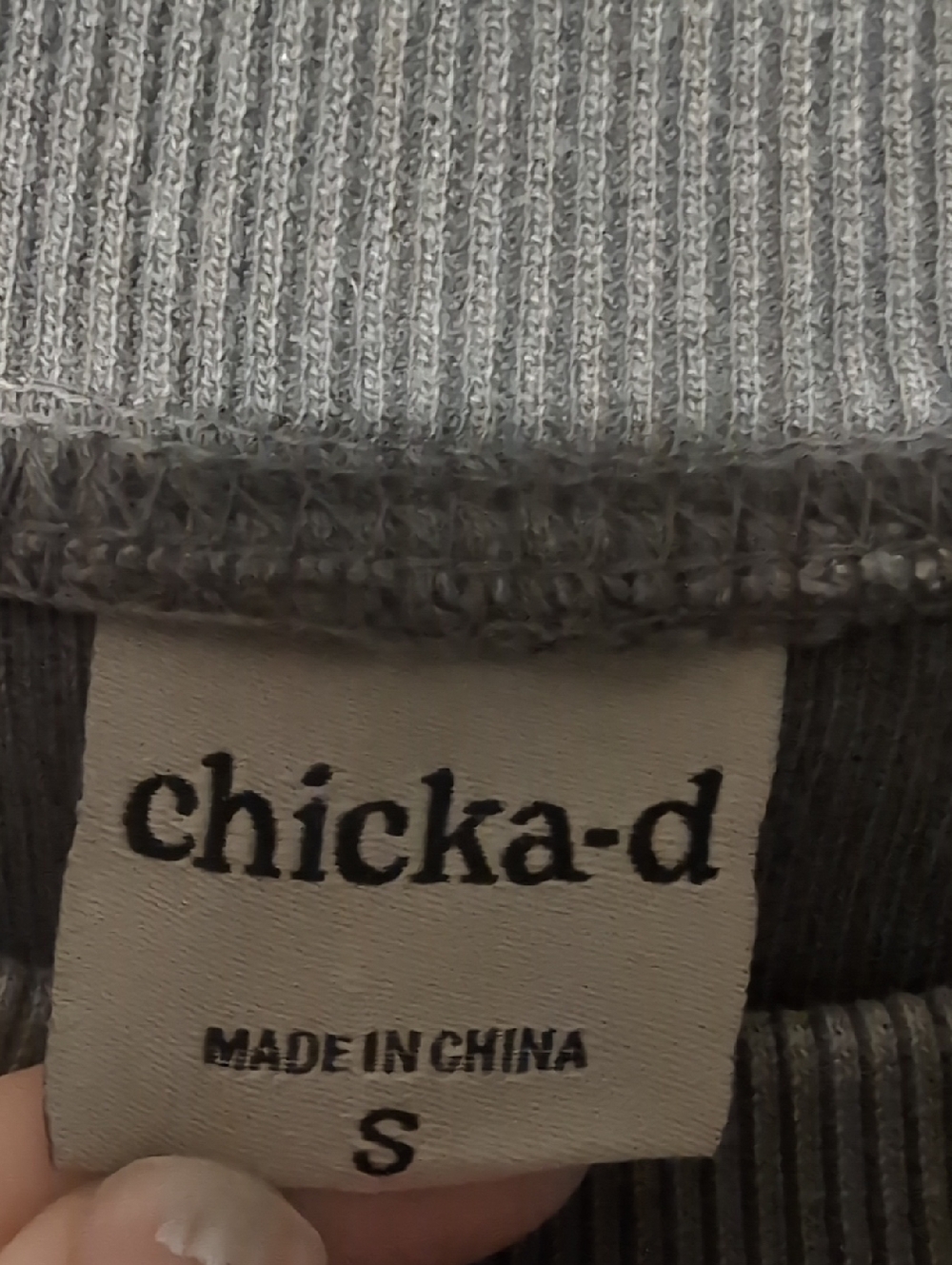 Women's Gray Corded Crewneck Sweatshirt With Western Branded Graphic - Picture 2 of 4